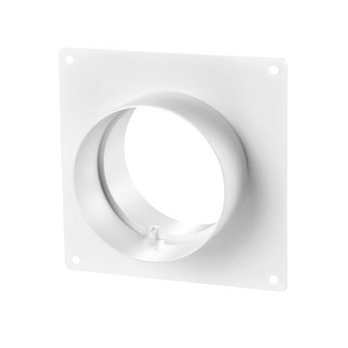 Maueranschluss Kunststoff weiß 150×150 mm für Ø100 mm